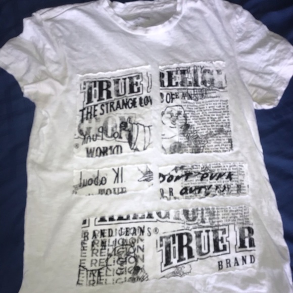true religion t shirt black and white
